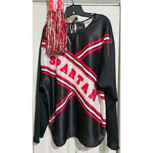 SNL Spartan Costume Uniform Top Cheerleader Pom Poms Halloween Couples Funny Men